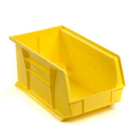 Global Industrial Hang & Stack Storage Bin, Plastic, Yellow, 7 in H 269684YL